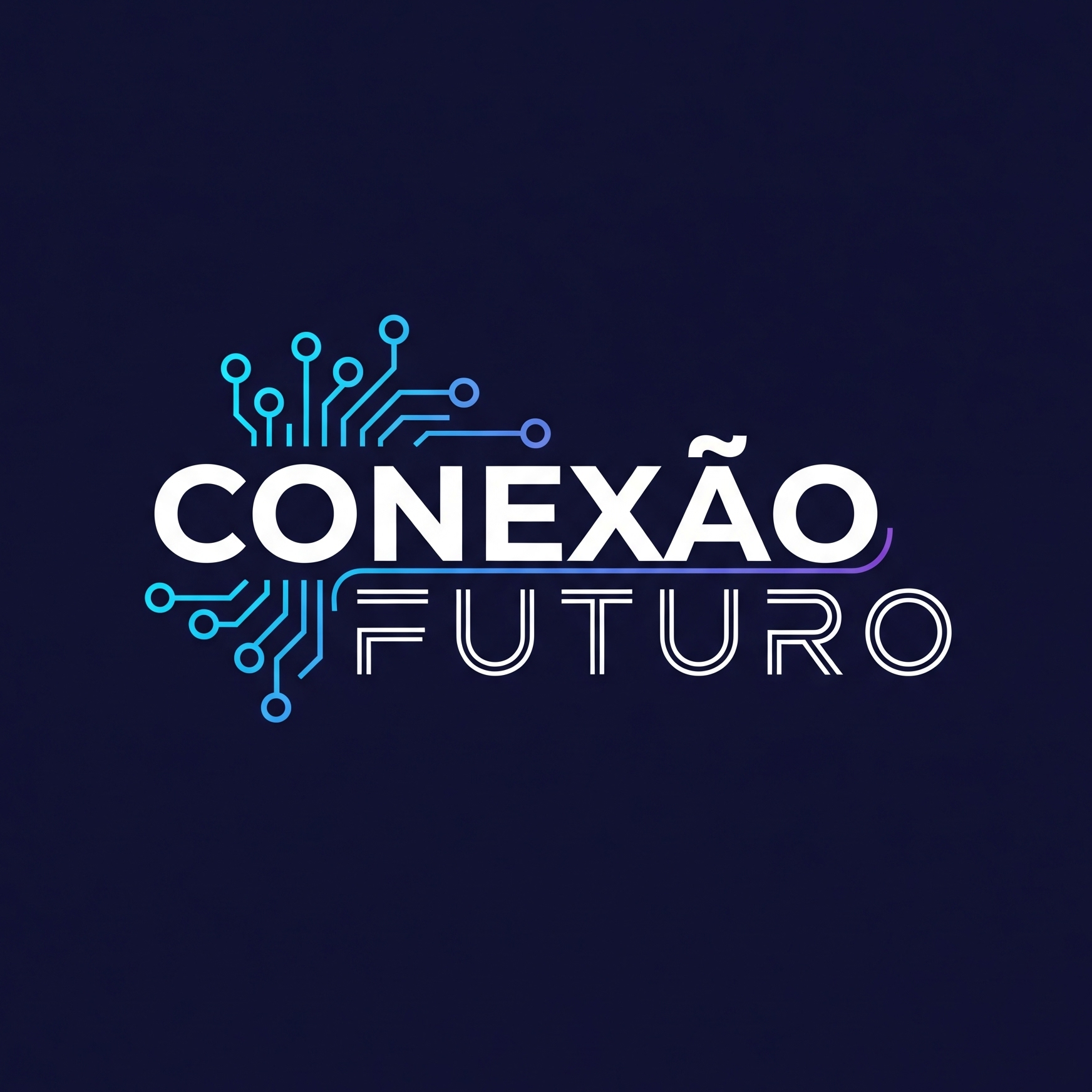 Logomarca com o nome Conexão Futuro.